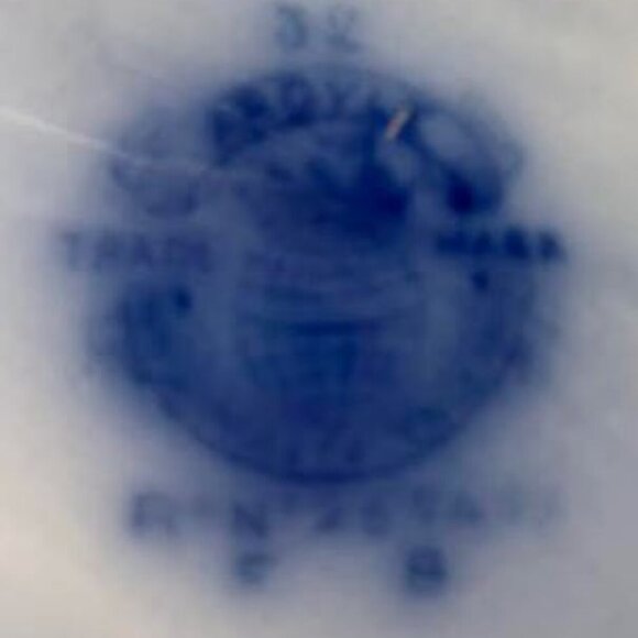 Vintage Grindley Argyle Pattern Flow Blue Bowl with Gold Accents  4 Pieces  VGUC - Picture 3 of 16